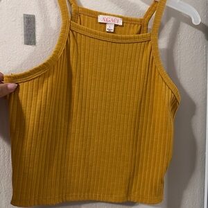 a'gaci Golden Ribbed Crop Top